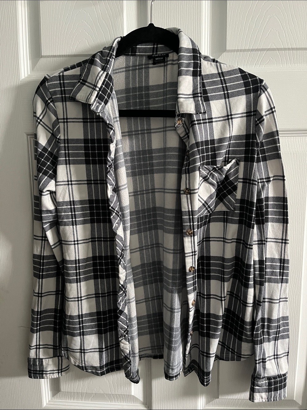 Black and White Plaid Super Soft Flannel Shirt
